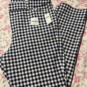NWT Old Navy Gingham Navy Blue & White Dress Pants